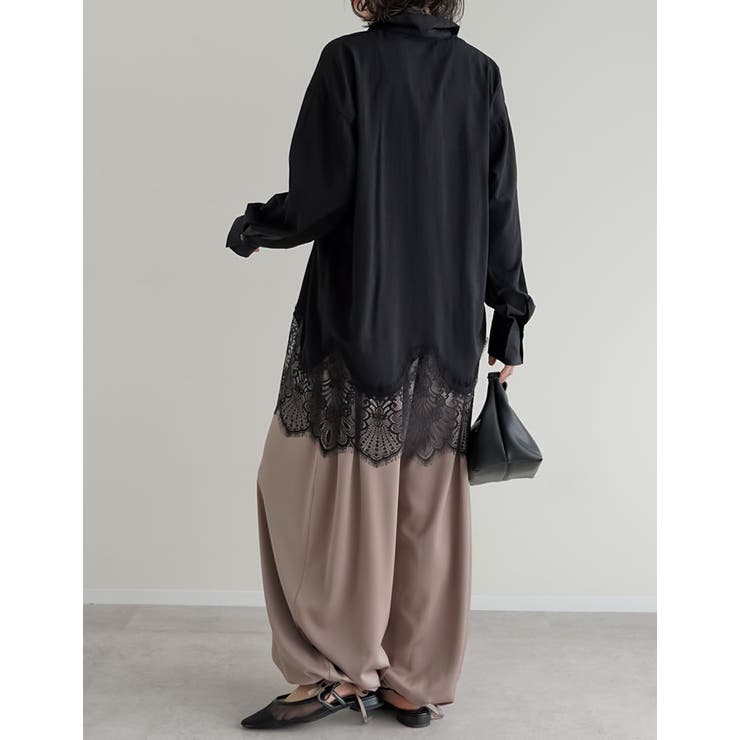 [2026S S COLLECTION]裾ランダムレースポプリンチュニックシャツ | Re:EDIT | 詳細画像10 