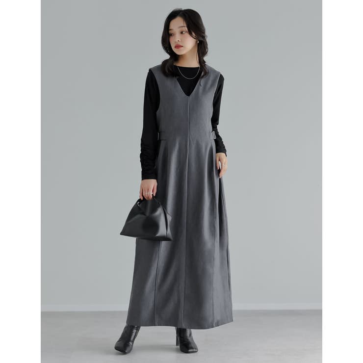 チャコールグレー(703) | ポーラコクーンジャンパースカート | Re:EDIT