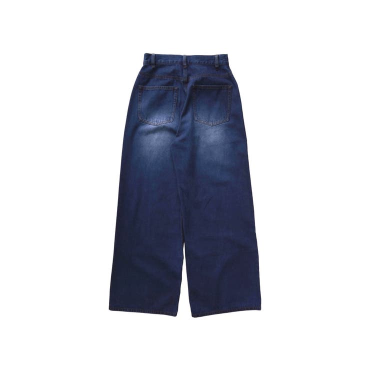 [低身長 高身長サイズ有]コットンデニムメタルストーン付きワイドストレートパンツ | Re:EDIT | 詳細画像16 