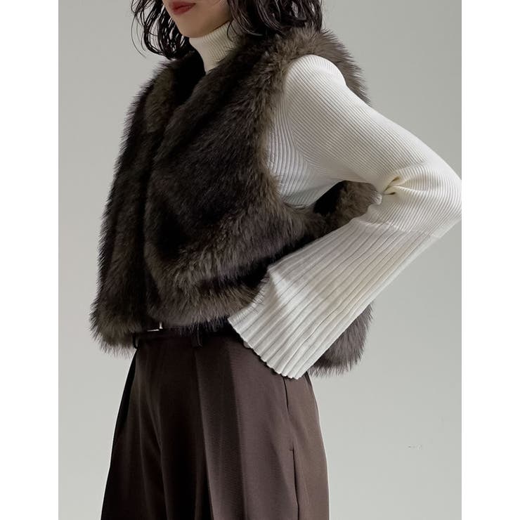 ジップ付きフェイクファーベスト | Re:EDIT | 詳細画像15 