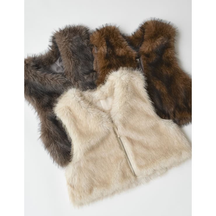 ジップ付きフェイクファーベスト | Re:EDIT | 詳細画像2 