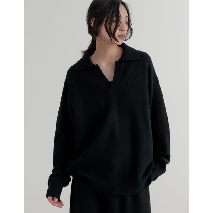 [2点セット][セットアップ][低身長サイズ有]カシミヤタッチスキッパーニットト… | Re:EDIT | 詳細画像26 