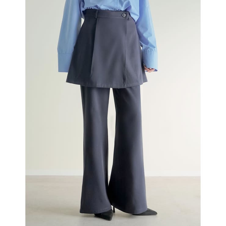 [低身長/高身長サイズ有][2点セット]微起毛ラップスカート×パンツ | Re:EDIT | 詳細画像5 