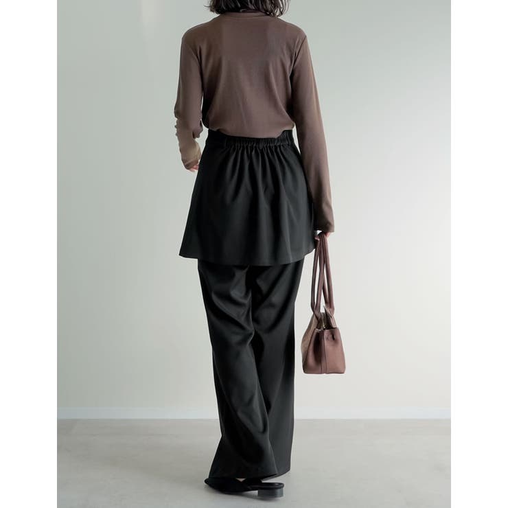 [低身長/高身長サイズ有][2点セット]微起毛ラップスカート×パンツ | Re:EDIT | 詳細画像9 