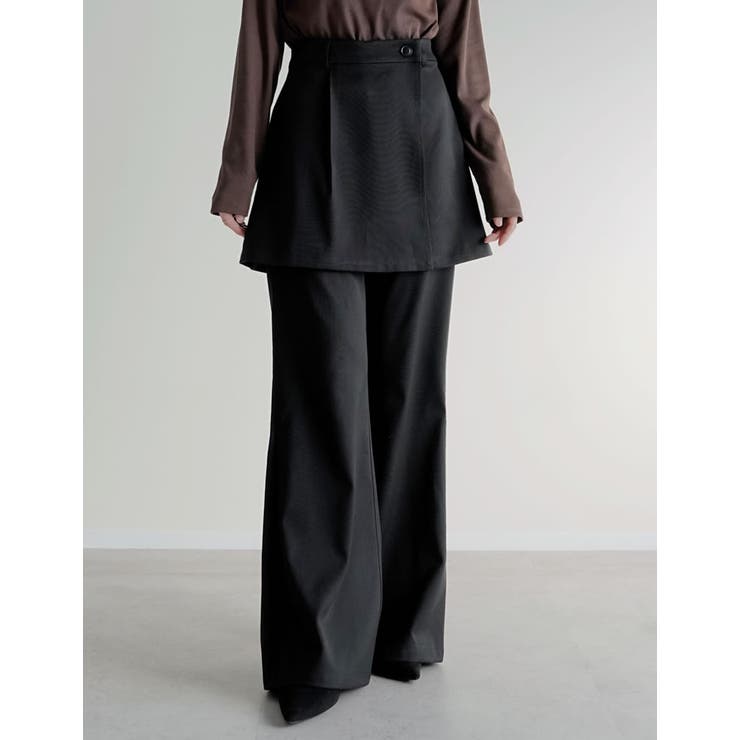 [低身長/高身長サイズ有][2点セット]微起毛ラップスカート×パンツ | Re:EDIT | 詳細画像10 