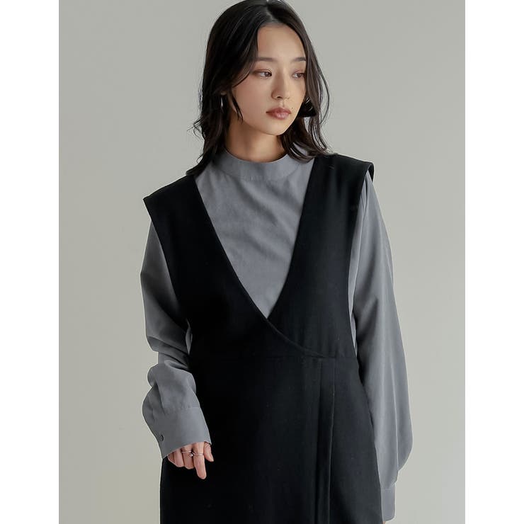 ピーチスキンタイ付きハイネックブラウス | Re:EDIT | 詳細画像27 