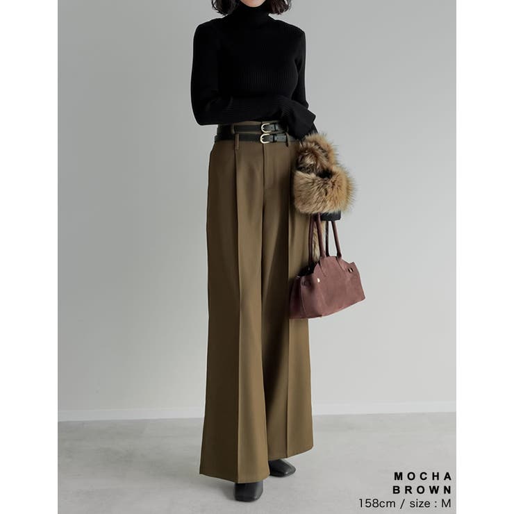 [低身長/高身長サイズ有]ツイルダブルベルトループワイドパンツ | Re:EDIT | 詳細画像14 