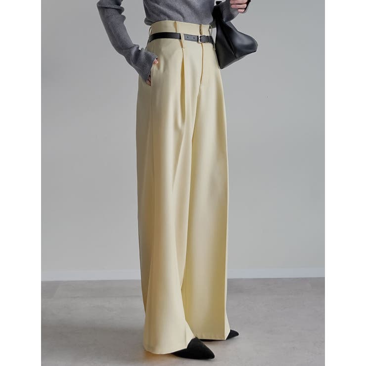 [低身長/高身長サイズ有]ツイルダブルベルトループワイドパンツ | Re:EDIT | 詳細画像17 