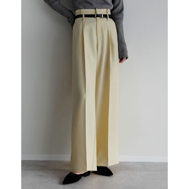 [低身長/高身長サイズ有]ツイルダブルベルトループワイドパンツ | Re:EDIT | 詳細画像21 