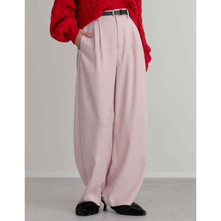 [低身長/高身長サイズ有]ツイルツータックバレルレッグカーブパンツ | Re:EDIT | 詳細画像34 