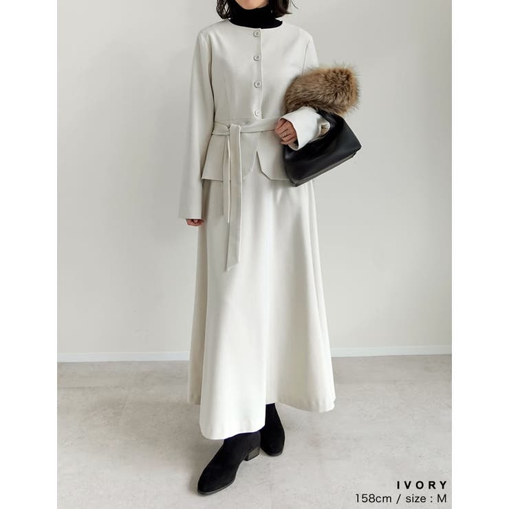 [低身長サイズ有]ウールライクパネル切り替えフレアスカート | Re:EDIT | 詳細画像11 