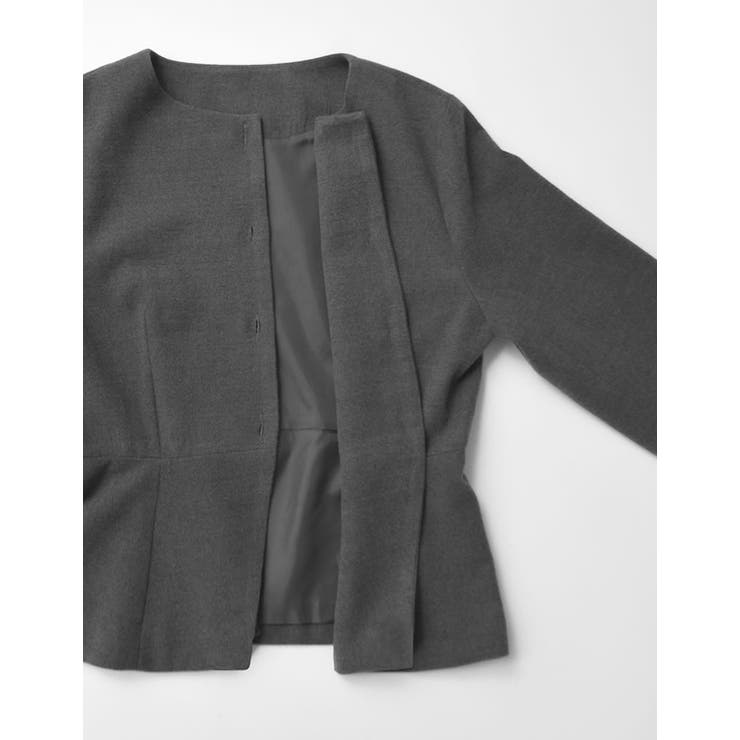 スカーフ付きウールライクノーカラージャケット | Re:EDIT | 詳細画像23 