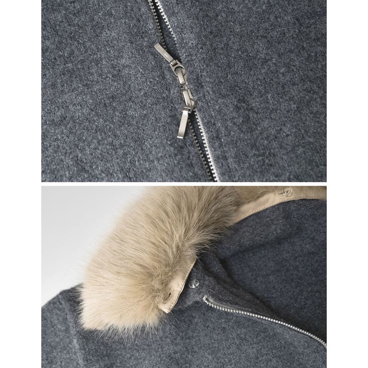 フェイクファー襟ダブルジップニットコート | Re:EDIT | 詳細画像27 