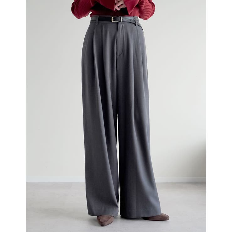 [低身長/高身長サイズ有]2WAYツイル裾ボタンワイドストレートパンツ | Re:EDIT | 詳細画像14 