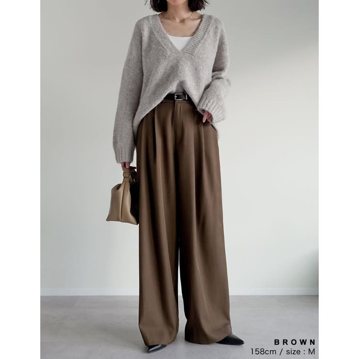 [低身長/高身長サイズ有]2WAYツイル裾ボタンワイドストレートパンツ | Re:EDIT | 詳細画像15 