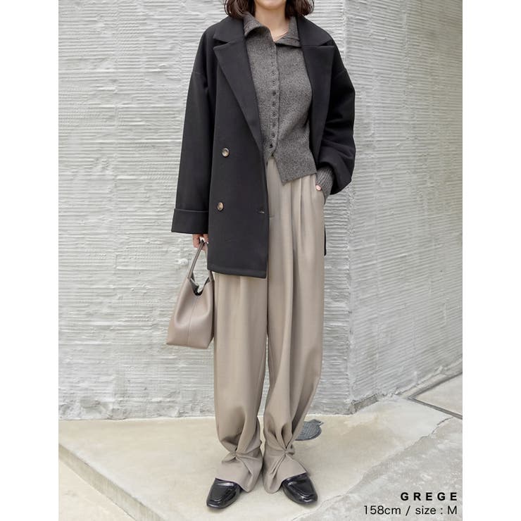 [低身長/高身長サイズ有]2WAYツイル裾ボタンワイドストレートパンツ | Re:EDIT | 詳細画像17 