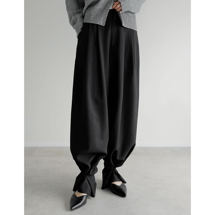 [低身長/高身長サイズ有]2WAYツイル裾ボタンワイドストレートパンツ | Re:EDIT | 詳細画像10 