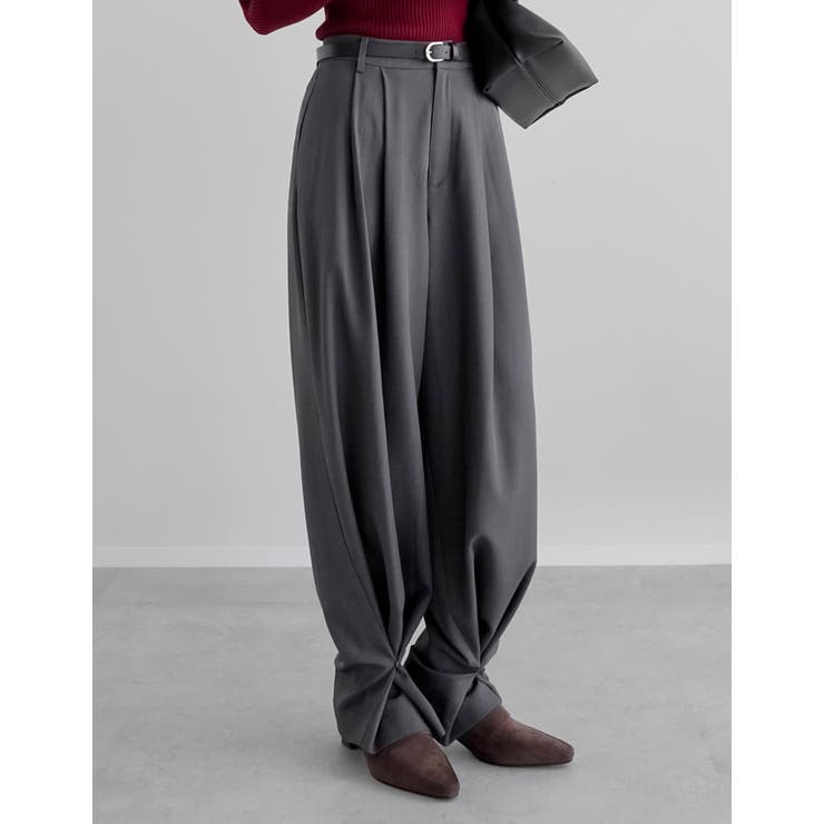 [低身長/高身長サイズ有]2WAYツイル裾ボタンワイドストレートパンツ | Re:EDIT | 詳細画像25 