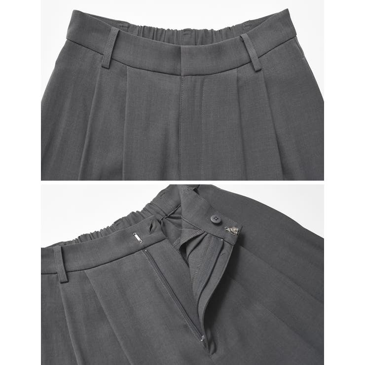 [低身長/高身長サイズ有]2WAYツイル裾ボタンワイドストレートパンツ | Re:EDIT | 詳細画像30 