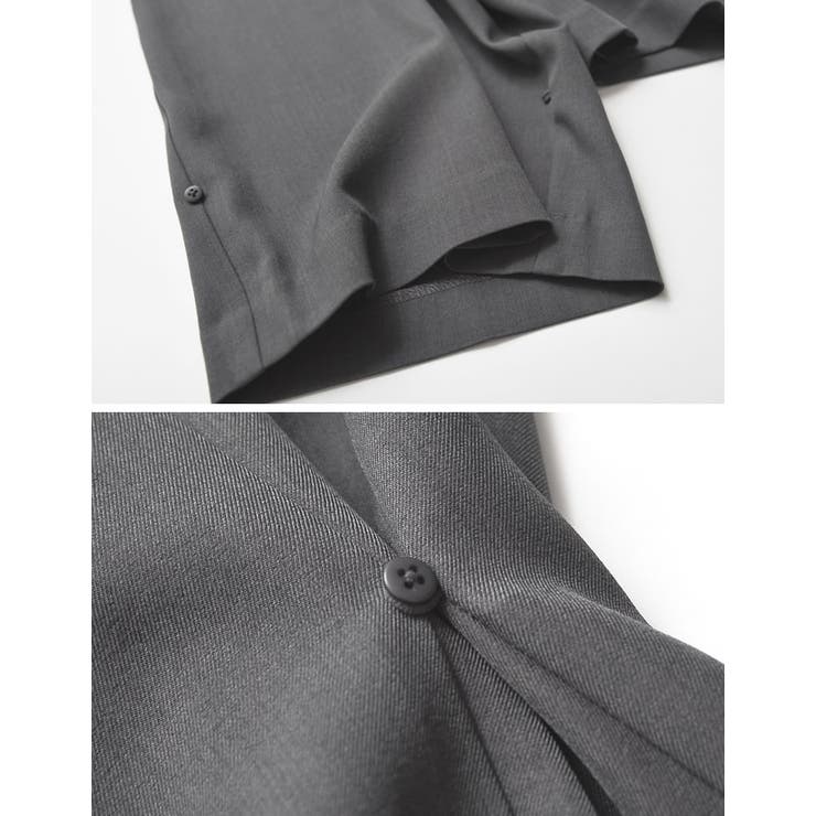 [低身長/高身長サイズ有]2WAYツイル裾ボタンワイドストレートパンツ | Re:EDIT | 詳細画像32 