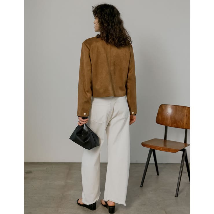 [2026S S COLLECTION]フェイクスウェードノーカラー金ボタンジャ… | Re:EDIT | 詳細画像9 