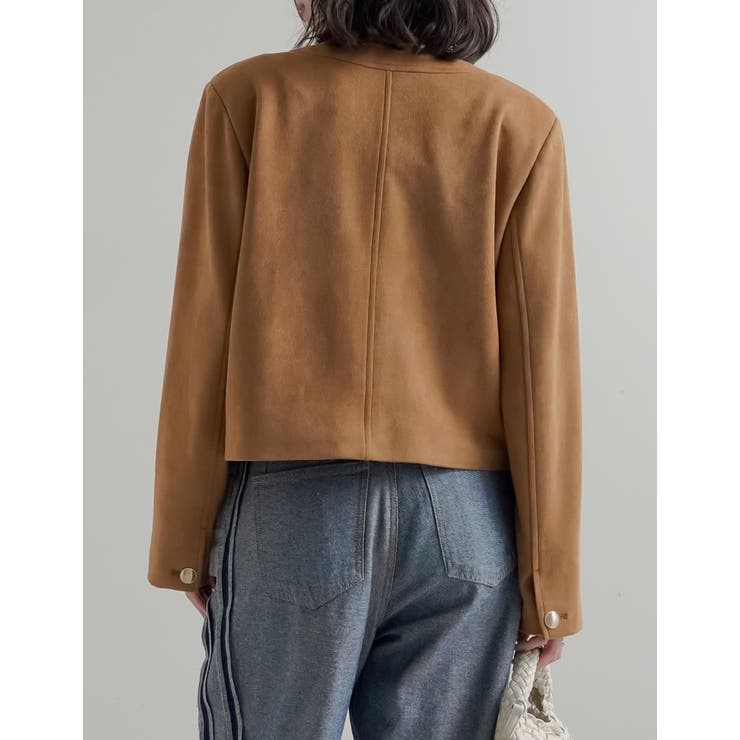 [2026S S COLLECTION]フェイクスウェードノーカラー金ボタンジャ… | Re:EDIT | 詳細画像22 