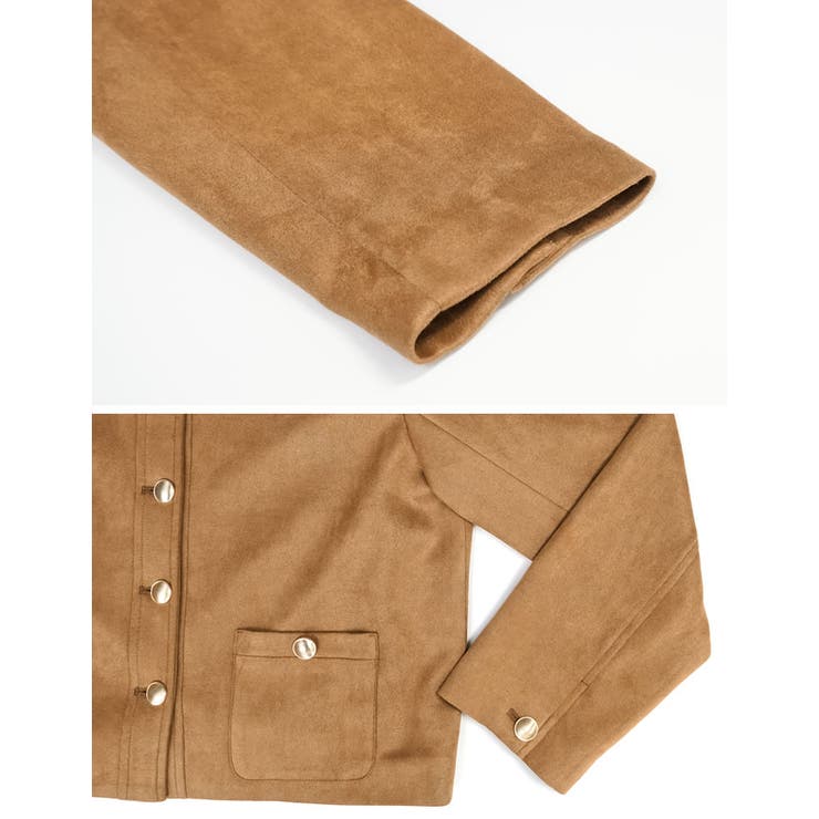 [2026S S COLLECTION]フェイクスウェードノーカラー金ボタンジャ… | Re:EDIT | 詳細画像23 