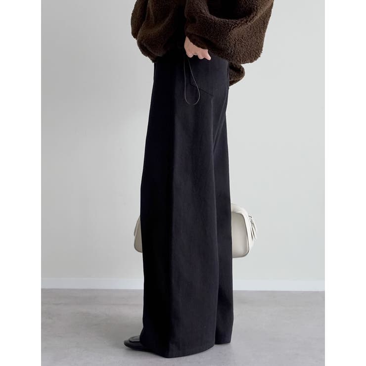 [低身長/高身長サイズ有]コットンツイル後ろバックルデザインパンツ | Re:EDIT | 詳細画像8 