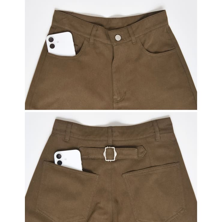 [低身長/高身長サイズ有]コットンツイル後ろバックルデザインパンツ | Re:EDIT | 詳細画像26 