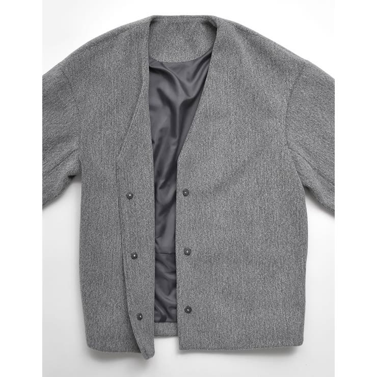 フェイクウールベルト付きノーカラーコート | Re:EDIT | 詳細画像24 