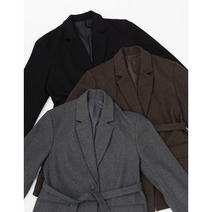 圧縮ウールライクウエストベルト付きテーラードジャケット | Re:EDIT | 詳細画像2 