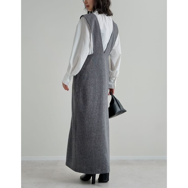 [低身長サイズ有]ツイードラップデザイン風ジャンパースカート | Re:EDIT | 詳細画像12 