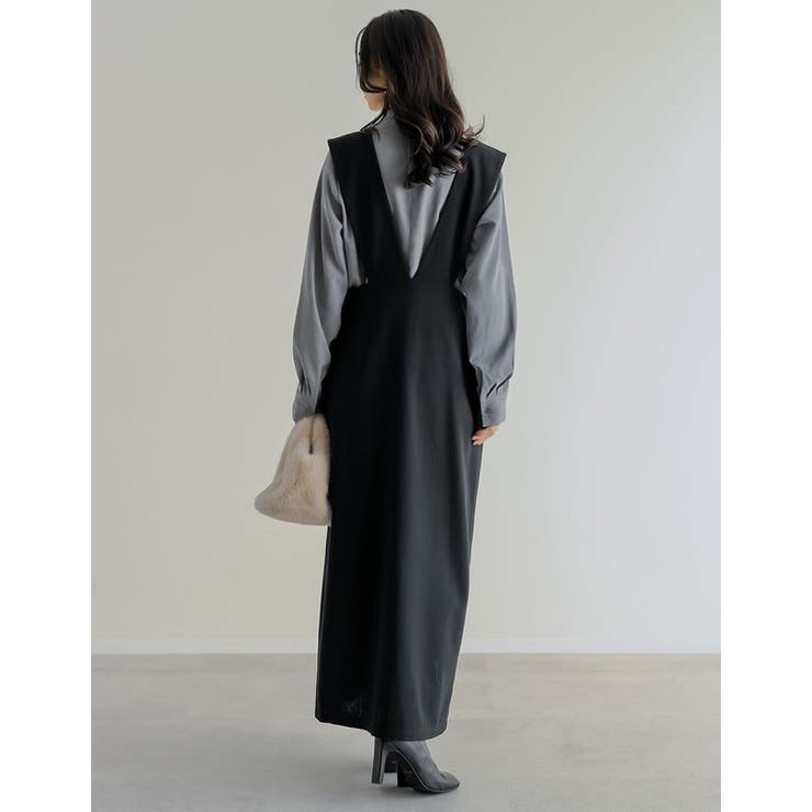 [低身長サイズ有]ツイードラップデザイン風ジャンパースカート | Re:EDIT | 詳細画像9 