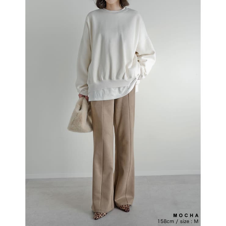 [低身長/高身長サイズ有]スウェードポンチキックフレアパンツ | Re:EDIT | 詳細画像17 