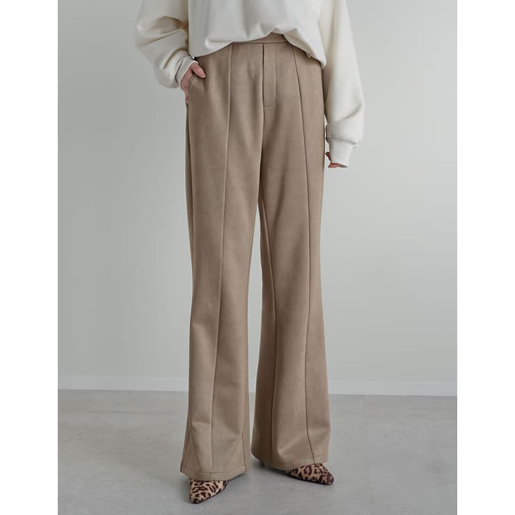 [低身長/高身長サイズ有]スウェードポンチキックフレアパンツ | Re:EDIT | 詳細画像6 