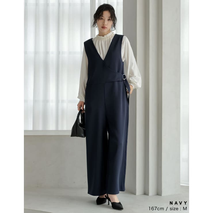 [低身長/高身長サイズ有]ラップ風デザインオールインワン | Re:EDIT | 詳細画像11 