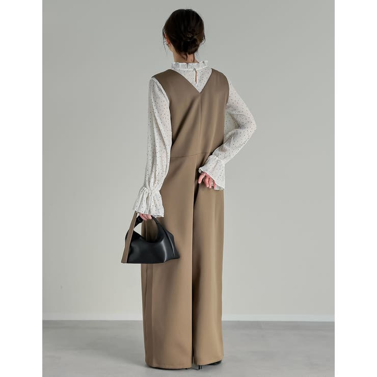 [低身長/高身長サイズ有]ラップ風デザインオールインワン | Re:EDIT | 詳細画像16 