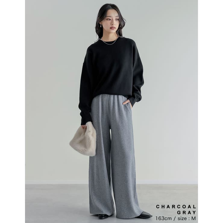 [低身長/高身長サイズ有]ベルトループ付きニットパンツ | Re:EDIT | 詳細画像29 