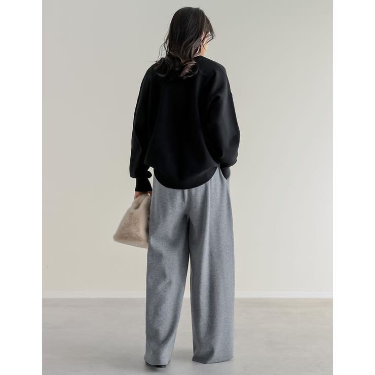 [低身長/高身長サイズ有]ベルトループ付きニットパンツ | Re:EDIT | 詳細画像30 