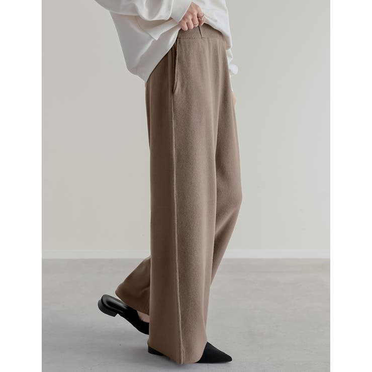 [低身長/高身長サイズ有]ベルトループ付きニットパンツ | Re:EDIT | 詳細画像37 