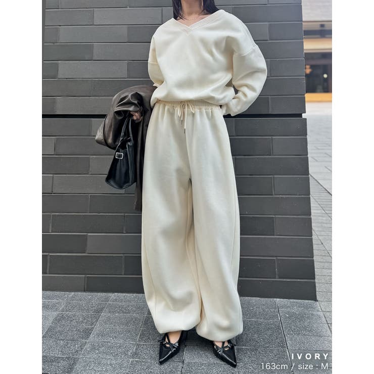 裏起毛マルチウェイVネックスウェットトップス | Re:EDIT | 詳細画像14 