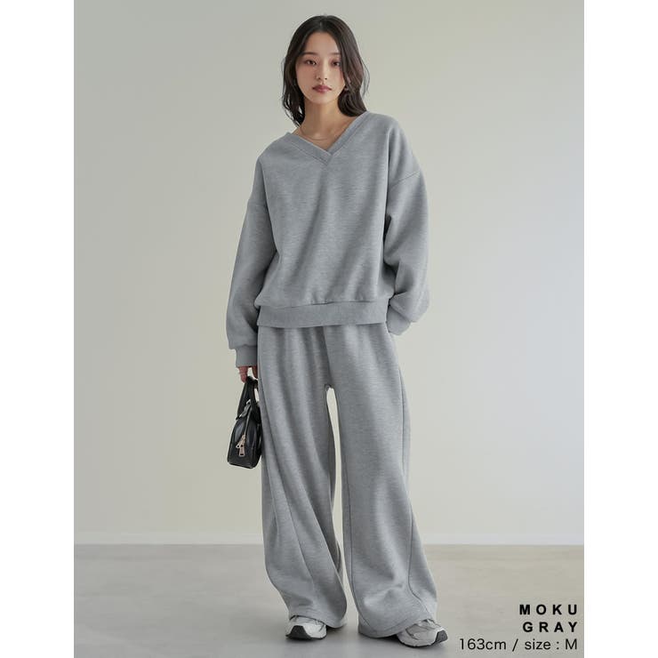 裏起毛マルチウェイVネックスウェットトップス | Re:EDIT | 詳細画像16 