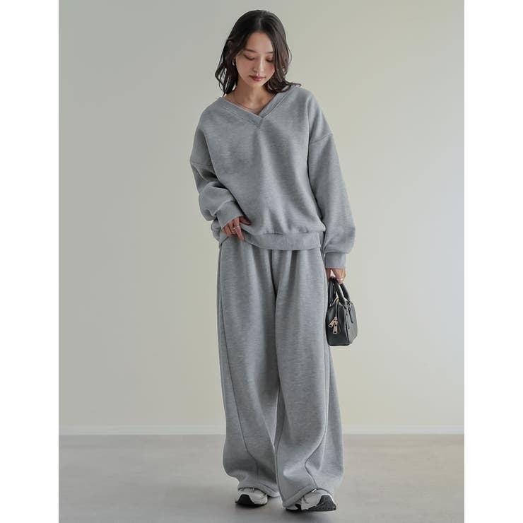 裏起毛マルチウェイVネックスウェットトップス | Re:EDIT | 詳細画像21 