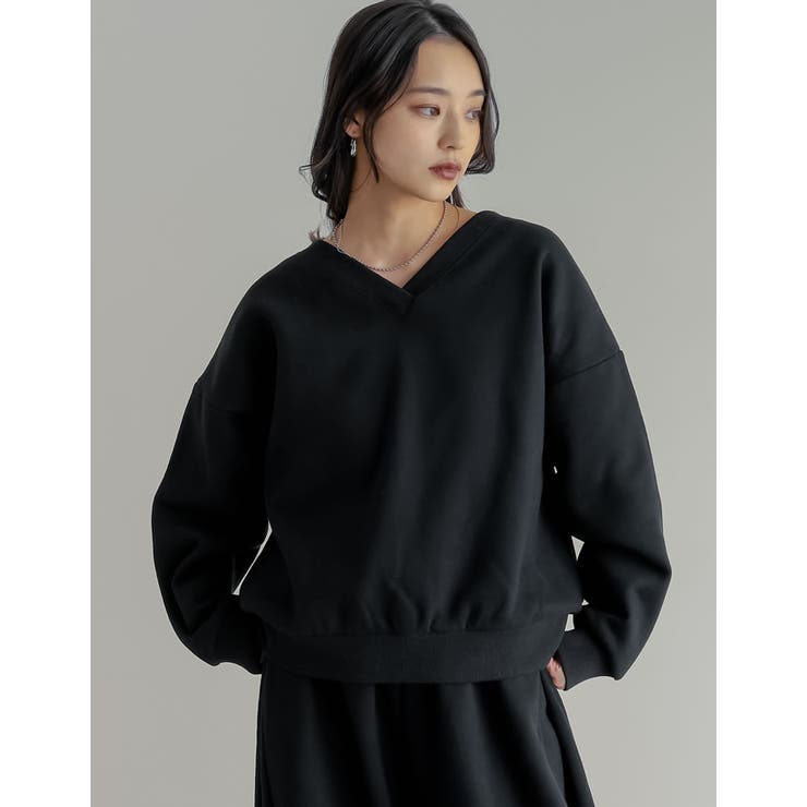 裏起毛マルチウェイVネックスウェットトップス | Re:EDIT | 詳細画像23 