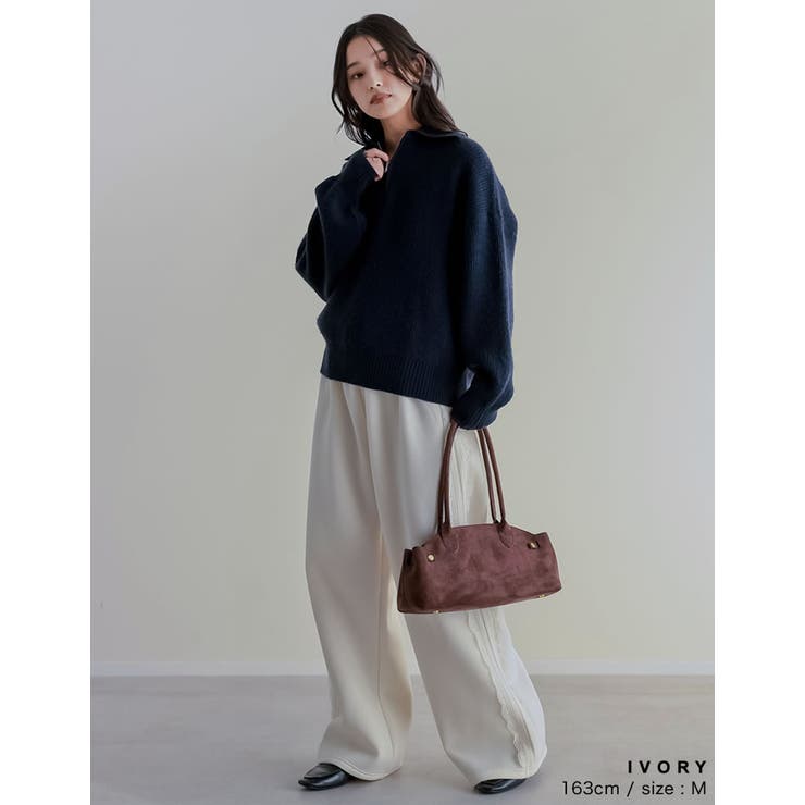 [低身長/高身長サイズ有]裏起毛サイドレースラインパンツ | Re:EDIT | 詳細画像10 