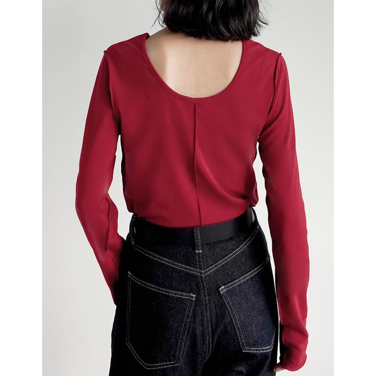 [大きいサイズ有][前後2WAY]裏微起毛バックオープントップス | Re:EDIT | 詳細画像7 