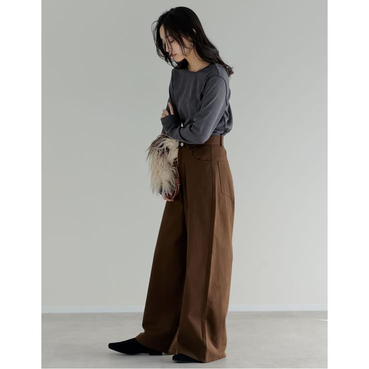 [大きいサイズ有][前後2WAY]裏微起毛バックオープントップス | Re:EDIT | 詳細画像33 