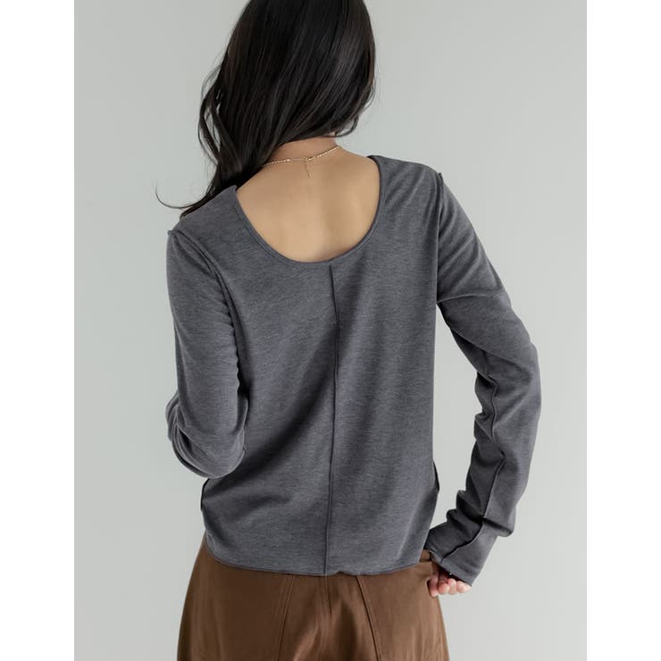 [大きいサイズ有][前後2WAY]裏微起毛バックオープントップス | Re:EDIT | 詳細画像35 