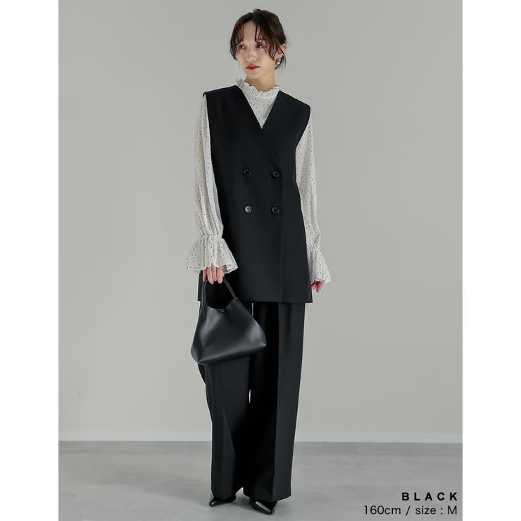 ツイルバックベルトデザインベスト | Re:EDIT | 詳細画像11 