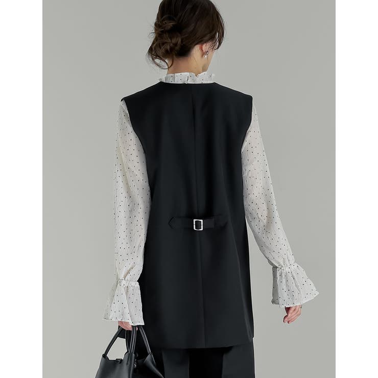 ツイルバックベルトデザインベスト | Re:EDIT | 詳細画像12 